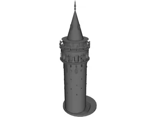 Galata Tower Turkey Istanbul 3D Model