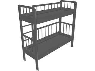 Two-Level Children Bed 3D Model