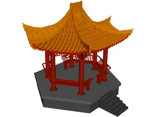 China Garden House 3D Model