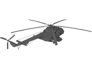 MI-8 Hip Transport Helicopter with Rocket Pods 3D Model