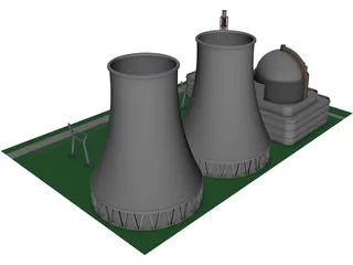 Black Rock River Nuclear Power Plant 3D Model