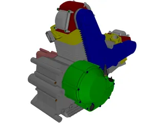 Ducati 900cc Air Cooled Engine 3D Model