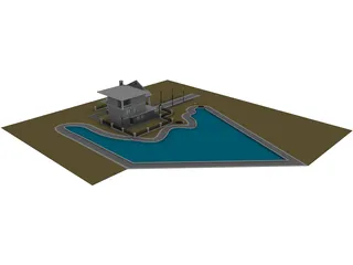 Villa with Lake View 3D Model