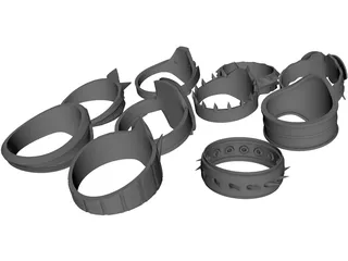 Rings Collection 3D Model