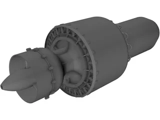 Jet Turbine for Light Aircraft 3D Model