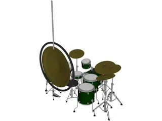 John Bonham Drum Set 3D Model