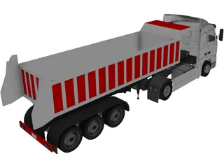 Volvo FH16 Semitrailer Dumper 5 Axle 3D Model