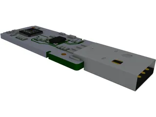 USB Memory Stick Internal Parts 3D Model