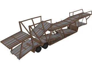 Car Hauler Semi Trailer 3D Model