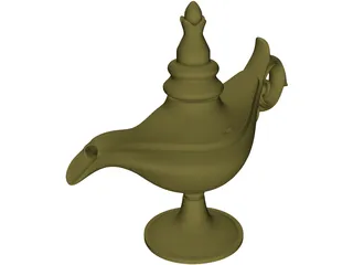 Magic Lamp Genie 3D Model