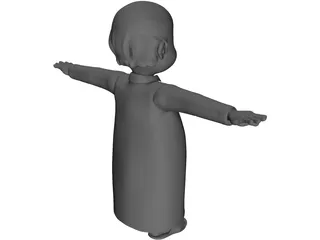 Arab Male Cartoon Character 3D Model