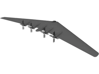 XB-113 Flying Wing 3D Model