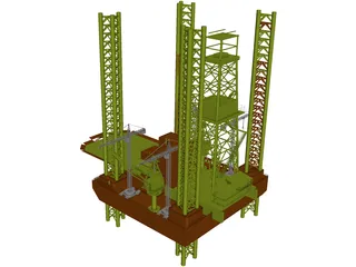 Oil Rig Offshore 3D Model