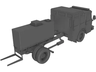 US Fire Truck Chassis 3D Model