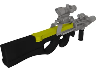 P-90 Machine Gun 3D Model