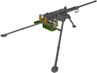 M2A2 HB .50 Cal Machine Gun 3D Model