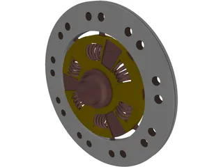 Mechanical Clutch Friction Plate 3D Model