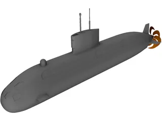 Victoria Class UK Submarine 3D Model