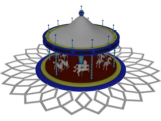 Amusement Park Carousel 3D Model