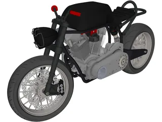 Custom Motorcycle 3D Model