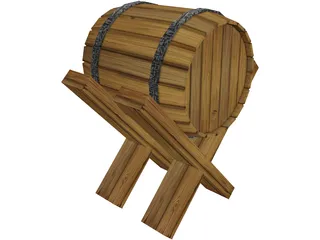 Wine Barrel 3D Model