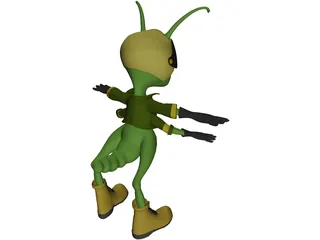 Grasshopper Cartoon 3D Model