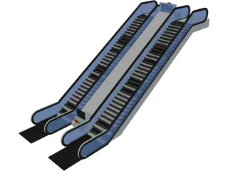 Double Escalator 3D Model