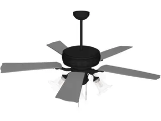 Ceiling Fan with Lamp 3D Model