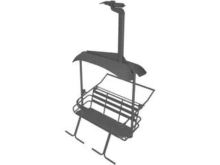 Triple Ski Lift Chair 3D Model