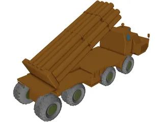 BM-30 Smerch (Tornado) 3D Model