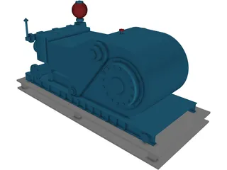 Oil Rig Mud Pump 3D Model