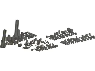 City Buildings Set 3D Model