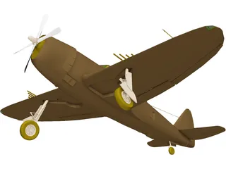 Republic P-47 Thunderbolt Bubble Canopy 3D Model