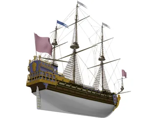 La Sirene Ship Of Line 3D Model