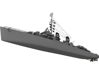 USS Fletcher 3D Model