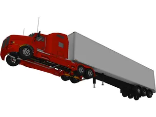 Kenworth T600 with Trailer 3D Model