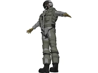 Fighter Pilot 3D Model