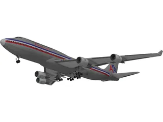 Boeing 747-400 Airliner 3D Model