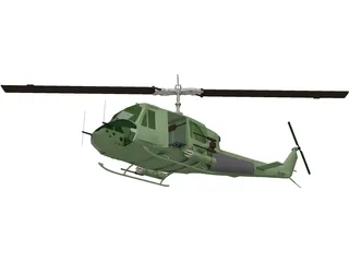 Bell UH-1H Huey 3D Model