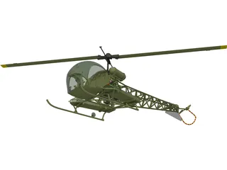 Bell H13 3D Model