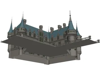 Chateaux Azay Le Rideau 3D Model