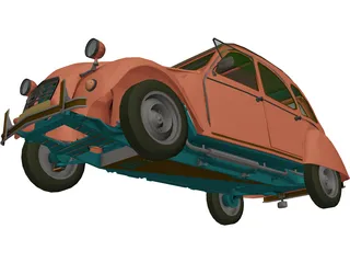 Citroen 2CV (1964) 3D Model