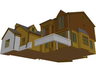 House Two Story Traditional 3D Model