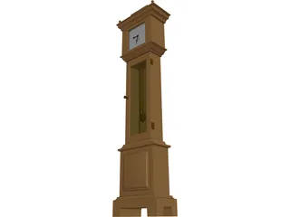 Clock Grandfather 3D Model
