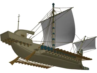 Greek Warship 3D Model