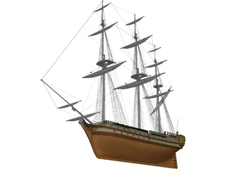 Le Glorieux Ship Of Line 3D Model