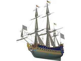Le Soleil Royal Ship Of Line 3D Model