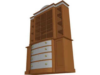 Bookcase Satinwood 3D Model