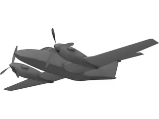 Beechcraft King Air B-200 Beech King 3D Model