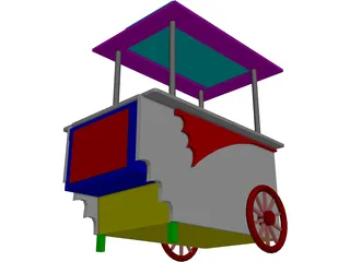 Vending Peddler's Cart 3D Model